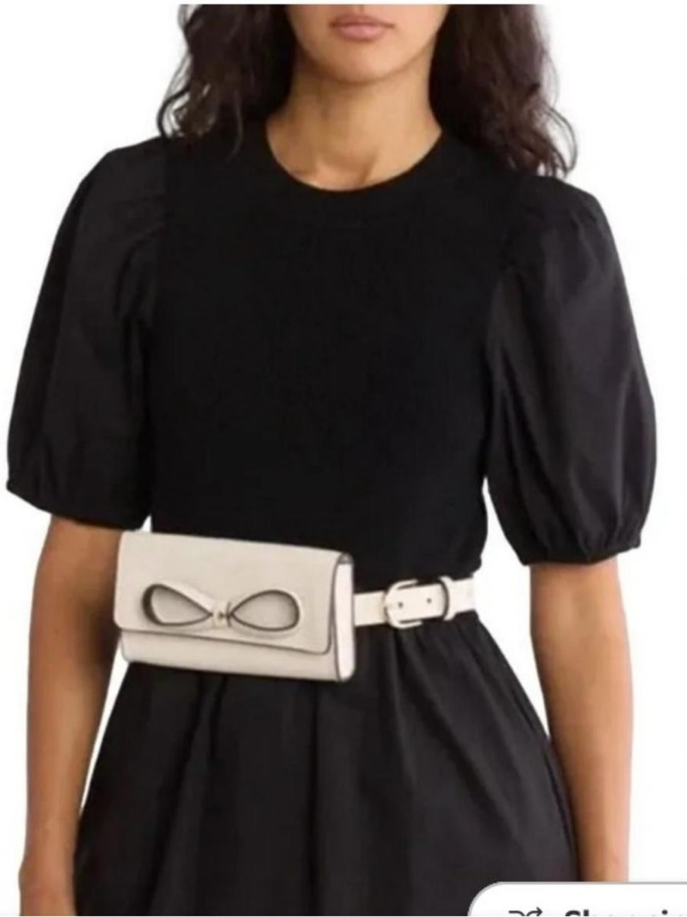NIB Kate Spade New York Cream Leather Bow Belt Bag